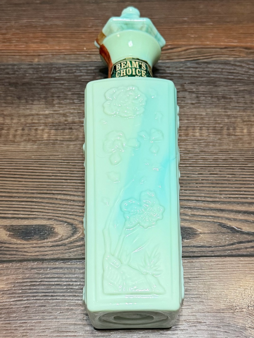 Vintage 1972 Jim Beam “Beam’s Choice” Jade Whiskey Bottle Decanter